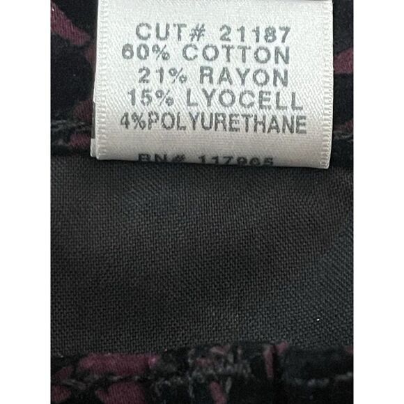 J Brand Red Black Dark Wash Festival Gothic Y2K Romantic Velour Skinny Jeans 25 - Picture 9 of 10